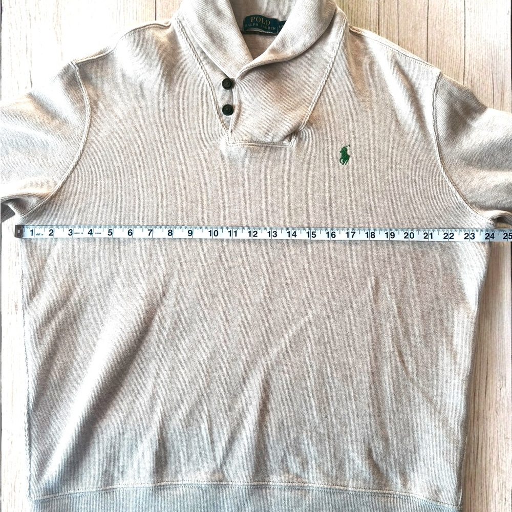 Ralph Lauren Tan Sweater w/ Green Pony| Pre-Loved